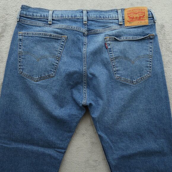 Levi's 505 Jeans Mens Size 38x30 Blue Regular Straight Stretch Denim Pants - Picture 13 of 16